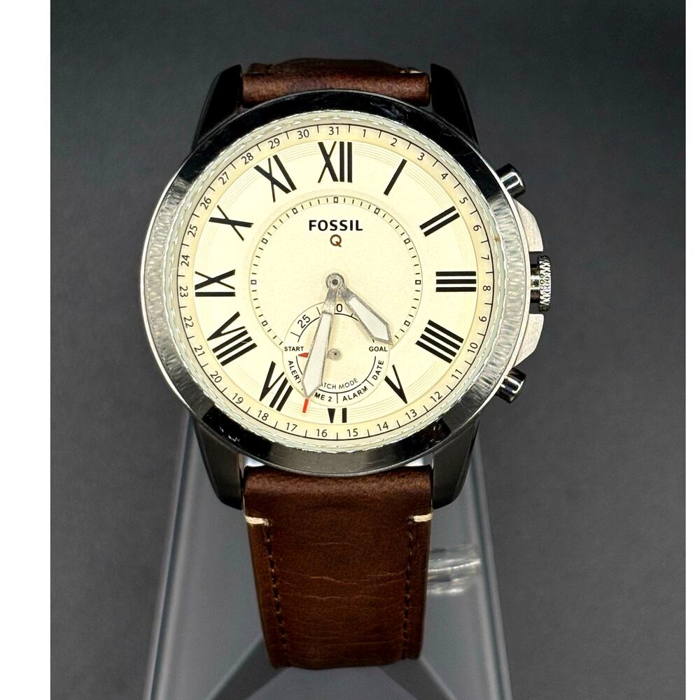 Fossil Q Grant FTW1118 Hybrid Smartwatch Brown Leather 44mm Men’s Watch